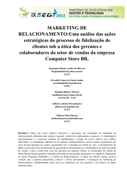 MARKETING DE RELACIONAMENTO:Uma análise das
