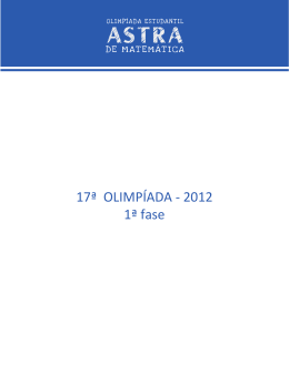 17ª OLIMPÍADA - 2012 1ª fase