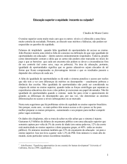 Educaco superior e equidade: inocente ou culpada
