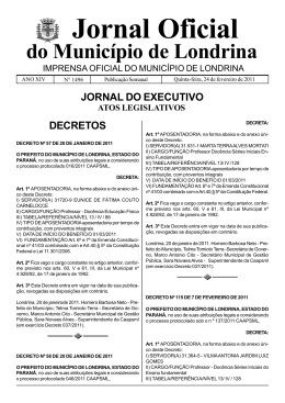 Jornal Oficial - Companhia de Habita&ccedil;&atilde;o de Londrina