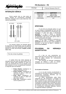 interação gênica epistasia poligenia ou herança quantitativa