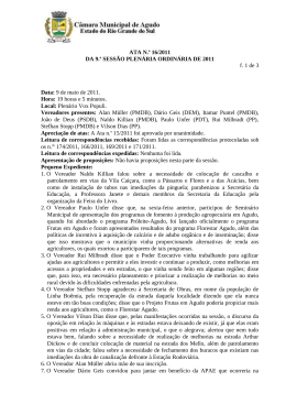 ATA N.o 16/2011 DA 9.a SESSÃO PLENÁRIA ORDINÁRIA DE 2011