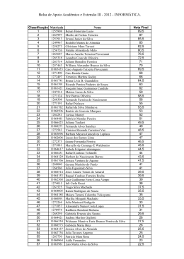 Bolsa de Apoio Acadêmico e Extensão III - 2012