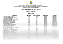 Resultado parcial prova escrita campus Floresta - IF Sert&atilde;o-PE