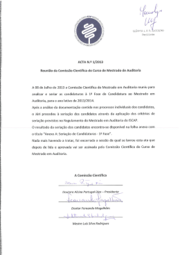 Ata nº 1 Mestrado em Auditoria