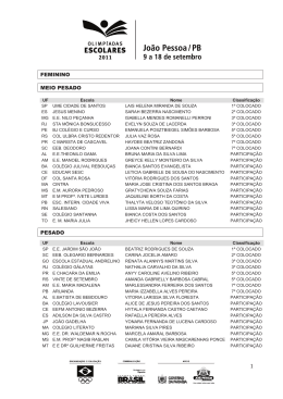 Olimp&Atilde;adas Escolares 2011 12 a 14 anos