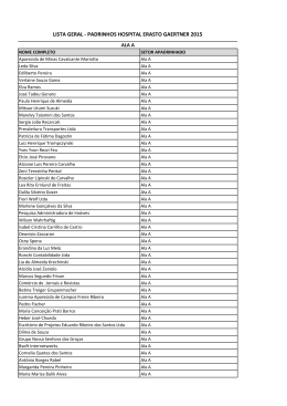 Padrinhos Cadastrados - Hospital Erasto Gaertner