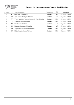 Hor&aacute;rio de cordas dedilhadas