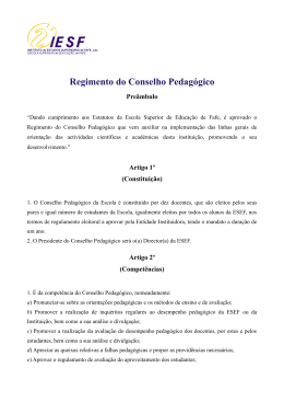 Regimento do Conselho Pedagógico da ESEF