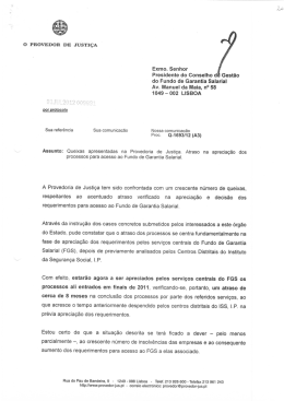 Exmo. Senhor Presidente do Conselho d Gest&atilde;o do Fundo de