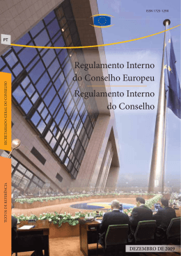 Regulamento Interno do Conselho Europeu Regulamento