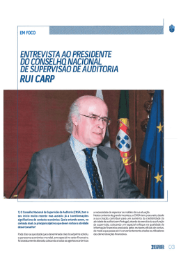 ENTREVISTA AO PRESIDENTE DO CONSELHO NACIONAL DE