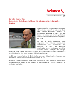 Germán Efromovich Cofundador da Avianca Holdings S.A e