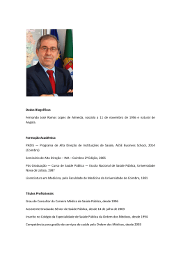 Fernando de Almeida - Instituto Nacional de Sa&uacute;de Dr. Ricardo Jorge