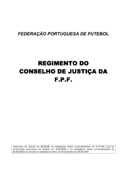 REGIMENTO DO CONSELHO DE JUSTI&Ccedil;A