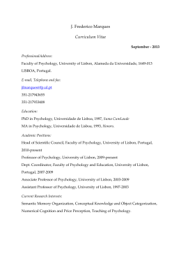J. Frederico Marques Curriculum Vitae