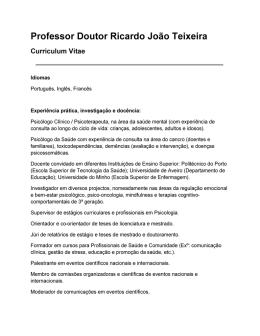 Professor Doutor Ricardo Jo&atilde;o Teixeira