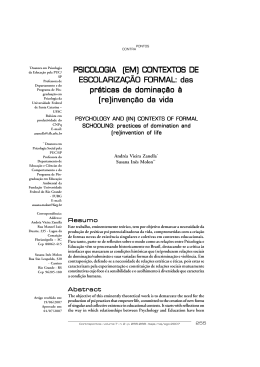 PSICOLOGIA (EM) CONTEXTOS DE ESCOLARIZA&Ccedil;&Atilde;O FORMAL