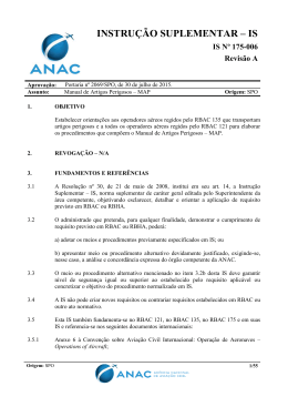 IS n&ordm; 175-006 Revis&atilde;o A.