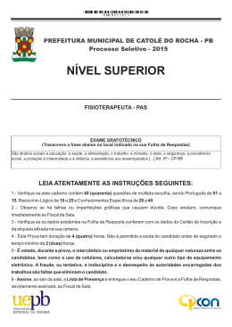 L10) Catole do Rocha - Nivel Superior - Fisioterapeuta