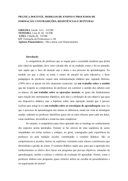 PR&Aacute;TICA DOCENTE, MODELOS DE ENSINO E PROCESSOS DE