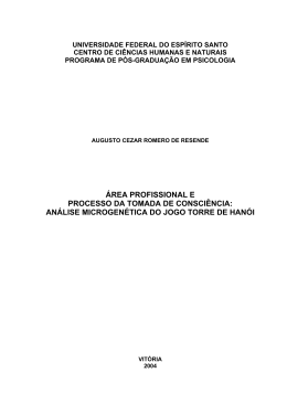 an&aacute;lise microgen&eacute;tica do jogo torre de han&oacute;i