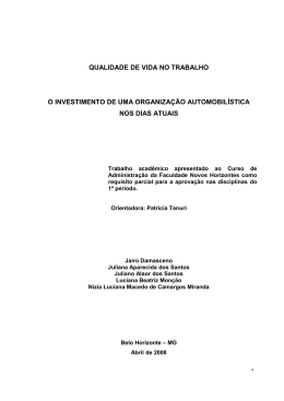 qualidade de vida no trabalho o investimento de uma organiza&ccedil;&atilde;o