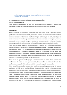 SA&Uacute;DE E QUALIDADE DE VIDA