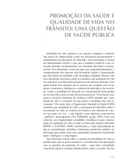 Promo&ccedil;&atilde;o da sa&uacute;de e Qualidade de Vida no Tr&acirc;nsiTo: uma