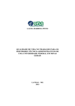 QUALIDADE DE VIDA NO TRABALHO PARA OS