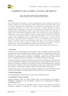 A qualidade de vida no trabalho e o Ex&eacute;rcito: onde