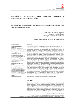depend&ecirc;ncia de crian&ccedil;as com paralisia cerebral e