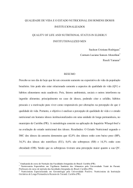 5) Qualidade de vida e o estado nutricional em homens