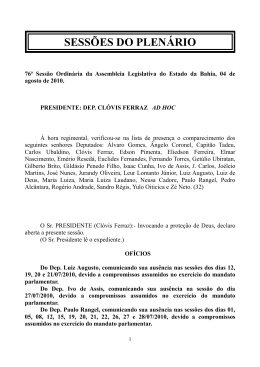 Textos - Assembl&eacute;ia Legislativa da Bahia