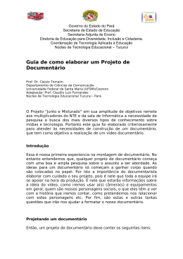 Guia de como elaborar um Projeto de Document&aacute;rio - NTE