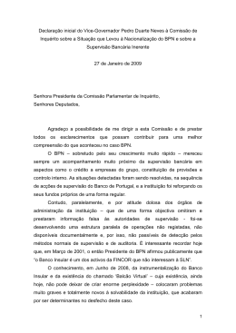 Declaração do Vice-Governador Pedro Duarte Neves à Comissão