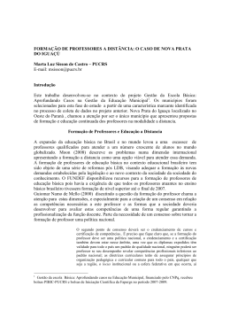 FORMA&Ccedil;&Atilde;O DE PROFESSORES A DIST&Acirc;NCIA: O CASO