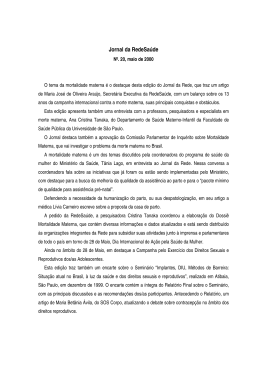 Jornal da RedeSa&uacute;de - Rede Feminista de Sa&uacute;de