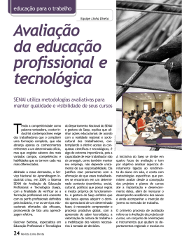 Avaliação da educação profissional e tecnológica