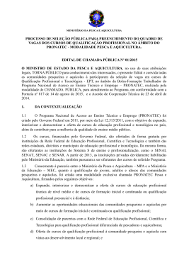 Edital de chamada P&uacute;blica - PRONATEC