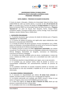 Edital 002/2015 Página 1 UNIVERSIDADE FEDERAL DE MINAS