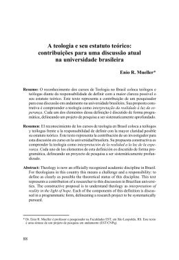 A teologia e seu estatuto te&oacute;rico: contribui&ccedil;&otilde;es