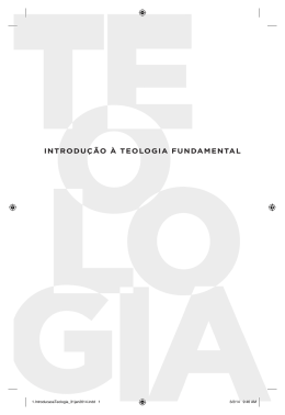 INTRODU&Ccedil;&Atilde;O &Agrave; TEOLOGIA FUNDAMENTAL