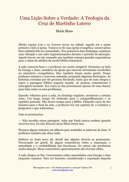 A Teologia da Cruz de Martinho Lutero