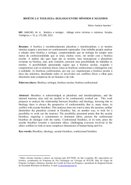 ARTIGO PARA ESTUDOS TEOL&Oacute;GICOS `BIOETICA E TEOLOGIA
