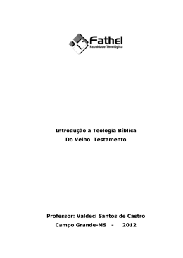 Introdu&ccedil;&atilde;o a Teologia B&iacute;blica Do Velho Testamento Professor
