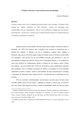 1 Teologia e literatura: aproxima&ccedil;&otilde;es pela