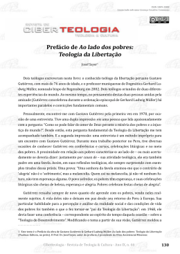 Pref&aacute;cio de Ao lado dos pobres: Teologia da Liberta&ccedil;&atilde;o