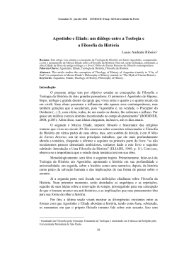 Agostinho e Eliade: um di&aacute;logo entre a Teologia e a Filosofia da