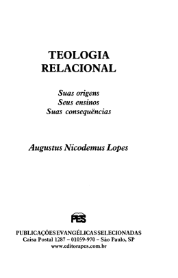 TEOLOGIA RELACIONAL - Evangelicosdobrasil.com
